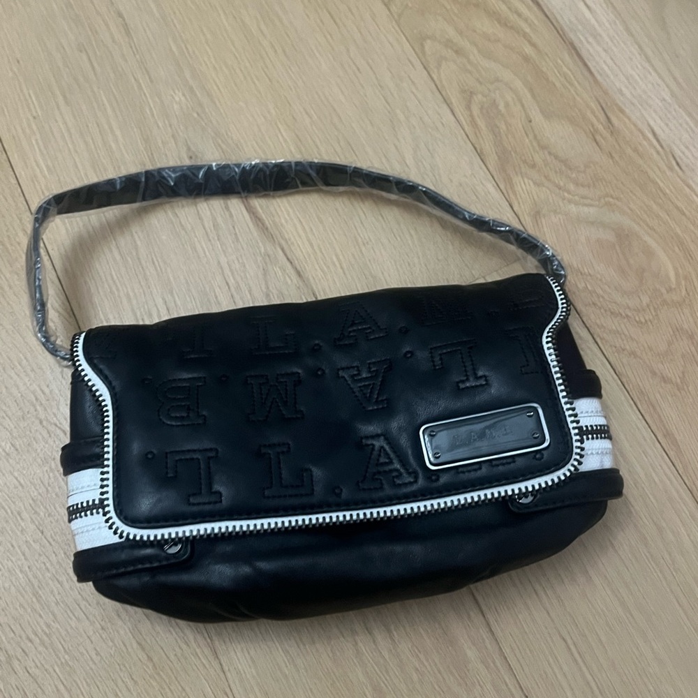 L.A.M.B. Black Embossed Mini Bag